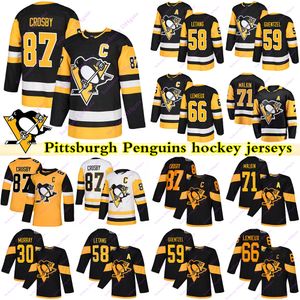 lemieux hockey trikots großhandel-Pittsburgh Pinguins Trikots Sidney Crosby Evgeni Malkin Lemieux Letang Guentzel Murray Hockey Jersey