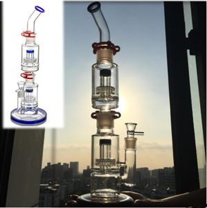 Big Glass Bongs Assemble Glasses pipes Hookahs Large Recycler Stereo Matrix Removable Perc Oil Rigs solid base with clips mm joint