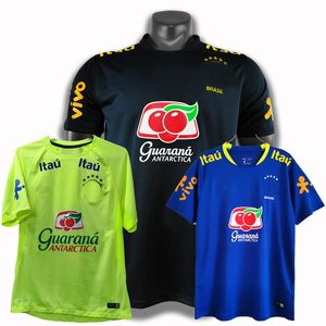 jersey futbol brezilya toptan satış-En İyi Futbol Formaları Giymek Rahat T Shirt Futbol Brezilya Floresan Yeşil Mavi Siyah Eğitim Gömlek
