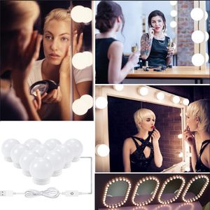 Wholesale novelty mirrors for sale - Group buy Novelty Lighting Makeup Mirror LED Bulb USB Hollywood Cosmetic Vanity Light Make up Lamp Dimmable Wall Lamps Dressing Table Lights