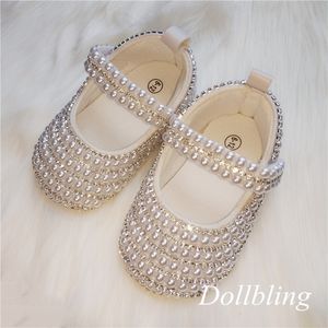 Wholesale edge days resale online - Spring and Autumn New Girls White Pearl Silver Edge Buckle Baby Shoes Baby Princess Shoes One Hundred Days Old Soft Bottom Toddl Y201028