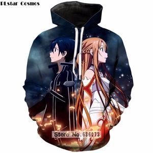 PLSTAR COSMOS Nieuwe Collectie Hoodies Anime Sword Art Online D Print Sweatshirt Mens Dames Sao Hoody Harajuku Pullover ZH255