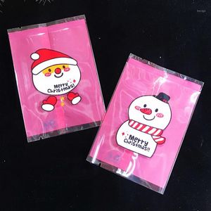 Wholesale santa claus wrapping paper resale online - Gift Wrap Pink Frosted Cartoon Homemade Snowflake Crispy Cute Santa Claus Snowman Nougat Wrapping Paper Transparent Goodie Bags1