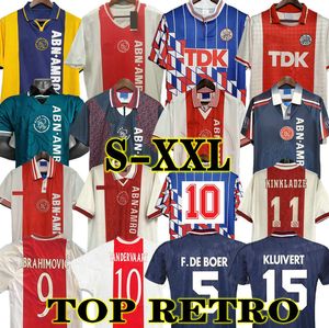 vintage football shirts toptan satış-Litmanen Retro Ajax Cruijff Futbol Forması Ibrahimovic Kluivert Someorf Rijkaard Klasik Cruijff Futbol Gömlek Vintage