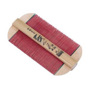 Kinesisk Traditionell Bambu Lice Comb Handgjord Tät Rose Ta bort klåda Skrapning Huvudlopps Cootie s