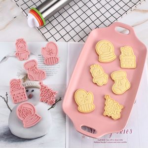 Diy Christmas Theme Baking Mold Biscuits Icing Cookies Sugar Plastic Press Type Mould D Set Moulds Cooking Supplies New rl F2