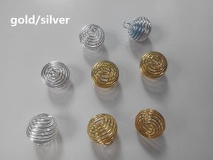 Groothandel stks plated zilver gouden lantaarn lente spiraal kraal kooien hangers voor meisje diy ketting sieraden maken accessoires