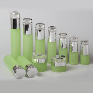 Storage Bottles Jars oz Lotion Bottle ml Empty Green Frosted Glass Mist Spray Pump Container