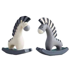 NICEFurniture Cartoon Zebra Trojan Horse Toy Ornaments Creative Model Decor for Home Indoor Desktop Decoration Art Item