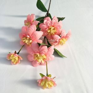 Długi biegun głowic sztuczny kwiat wyposażenie domu Udekoruj Multicolor Dahlia Popularne kwiaty symulacyjne z wysokiej jakości L