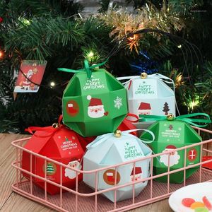 yılbaşı kağıt çanları toptan satış-Noel Süslemeleri ADET Merry Şeker Kutusu Noel Çanta Ağacı Dekor Hediye Paketi Ile Bells Kağıt Konteyner Parti Malzemeleri1