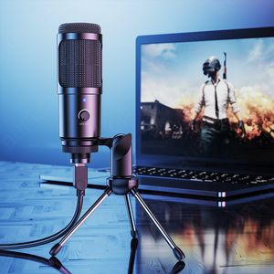 usb voice microphone toptan satış-Metal USB Kondenser Kayıt Mikrofon Gaming Laptop için Windows Kardioid Stüdyo Kayıt Vokal Ses Skype Sohbet Podcast