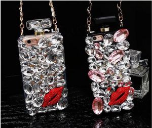 Wholesale kiss case for iphone resale online - Luxury Bling perfume bottle kiss red lips Rhinestone Diamond Case for iphone MAX X Samsung Galaxy S8 S6 S7 Edge Plus Note