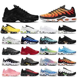 Top quality tn plus running shoes mens Sustainable Neon Green Hyper Pastel blue Burgundy Oreo women Breathable sneakers trainers outdoor sports size
