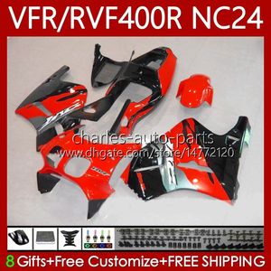 carenados honda 1988 al por mayor-Carrocería para Honda RVF400R NC24 V4 RVF400 R Cuerpo NO RVF VFR VFR400 R RR VFR R VFR400RR VFR400R Kit de carenado de motocicletas Negro rojo