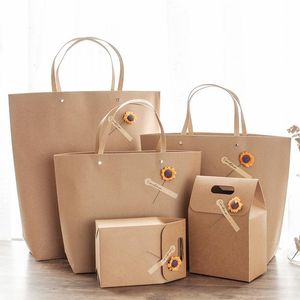 Gift Wrap Kraft Paper Bag Tote Dry Flower Box Birthday Recyclable Loot