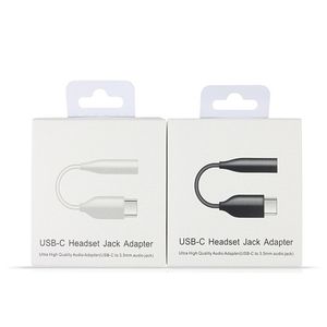 Wholesale female usb to aux resale online - Type C USB C male to mm Earphone cable Adapter AUX audio female Jack for Samsung S21 S20 S10 note plus with Chip retail box