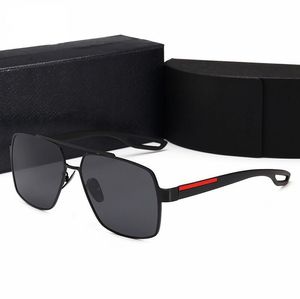 2021 Mannen Retro Gepolariseerde Luxurys Mens Designers Zonnebril RICHTLOCHT VERGULD Vierkant Frame Merken Zonnebril Mode Eyewear met Doos