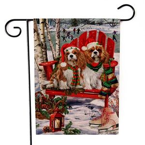 ingrosso bandiere di cane-Bandiera a due lati Bandiera Stampa Snowman Little Dog Pattern Bandiere Stile Natale Multi Colori Banner Nuovo Arrivo KX L1