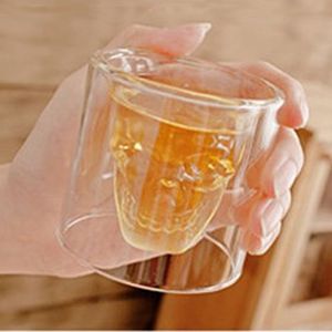 Transparent Skull Head Glass Cup Whisky Wine Vodka Bar Club Party Öl Vin Glas Creative Beer Cups VTKY2373