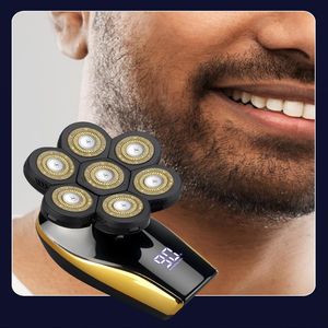 5 em 1 kit de grooming venda por atacado-Kits de grooming em barbeador elétrico Facial Body Razor para homens molhado cabelo seco Barba cabeça careca máquina de barbear recarregável Escolha A27