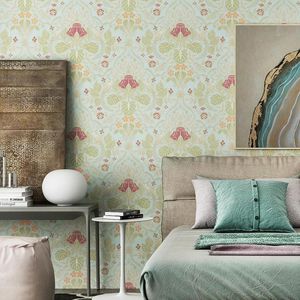 Wallpapers Retro Zwarte Achtergrond Vintage Flower American Countryside Wall Paper Home Decor Woonkamer Lichtblauw Papel de Parede