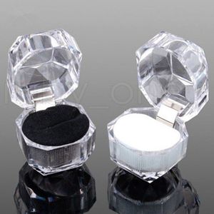 Fashion Acrylic Jewelry Packing Box Womens Ornaments Case Ring Earring Stud Storage Jewels Gift Container RRA3942