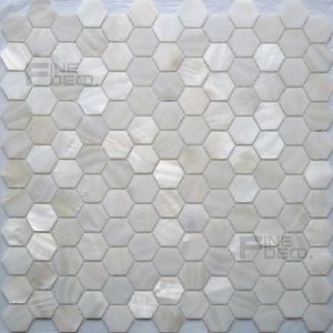 Bakgrundsbilder vit och naturlig färg sötvatten skal mor till pärla mosaik kakel hexagon form för inredning hus dekoration