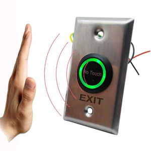 Fingeravtrycksåtkomstkontroll Kontaktlös dörrfrigöringsbrytare IR Touchless No Touch Infrared Exit knapp