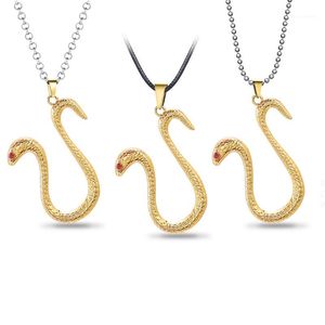 animal shaped beads for jewelry venda por atacado-Colares de pingente Anime uma peça Boa Hancock Cosplay Colar Colar Gold Snake Forma Gargantilha Bead Moda Jóias Homens Mulheres Presentes1