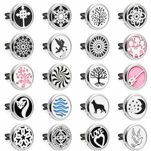 Snowflake Butterfly Essential Oil Car Perfume Diffuser Locket Vent Clip Pendant Magnetic Random Send Oil Pads as Gift
