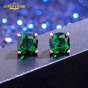 Stud Jewepisode K Rose Gold Color x7MM Emerald Gemstone Earrings For Women Solid Sterling Silver Gift1