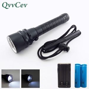 High Power T6 L2 Led Diving Waterproof Adjustable flash light torch lamp battery for underwater fishing camping