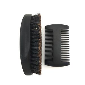 erkekler için sakal set toptan satış-Saç Fırçalar Sakal Fırçası ve Bıyık Tarak Kiti Erkek Yüz Bakımı Hediye için Kıl Tıraş Seti Ile Tımar