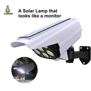 Solar Security wall Lamp Outdoor Dummy Camera Wireless LEDs Spot Light Modes Motion Sensor Lights for Garden Home Park