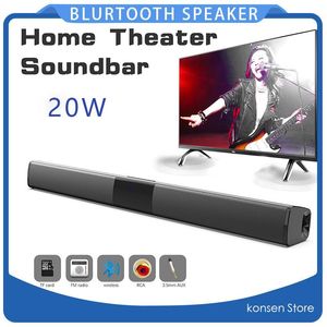 sistema de som surround home theater venda por atacado-Soundbar w Bluetooth TV Sound Bar Sistema de Teatro Home Teatro Subwoofer para PC Stereo Bass Speaker Surround