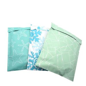 Starfish snowflake pattern Plastic Post Mail Bags Poly Mailer Self Sealing Mailer Packaging Envelope Courier express