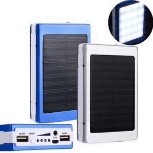 30000mah Solar Battery Chargers Portable Camping light Double USB Solar Energy Panel Power Bank with LED Light For Mobile Phone PAD Tablet