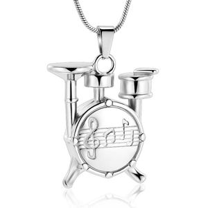 Pendant Necklaces X0123 Est Music Drum Shape Urn For Loved One s Ashes Keepsake Stainless Steel Cremation Jewelry Necklace