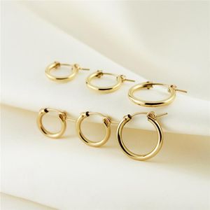 Hoop Huggie K Gold Filled Eurowire Earrings Size Jewelry Brincos Pendientes Oorbellen Boho Women
