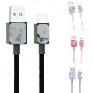Ink painting M Type C Braided USB Charger Cable Micro V8 Cables Data Line Metal Plug Charging for Samsung Note S9 Plus