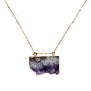 piedras preciosas de clasificación al por mayor-Púrpura de top grado Amatistas Druzy Colgante Geode Geode Crystal Necklace Irregular Tamaño Gemstones Regalo de joyería para mujer niña