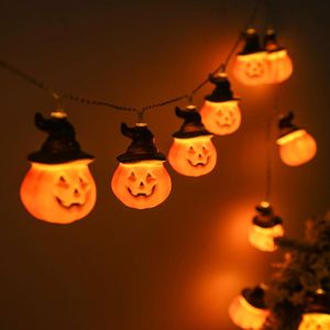 Strings Interieur Halloween Pumpkin Lantern String LED Ghost Festival Decoratieve Terrorist Party Solar Cel Decoratie Verlichtingsketens