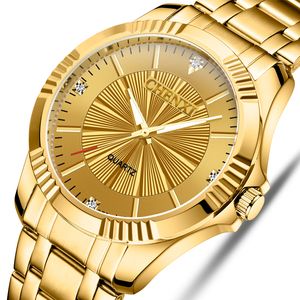 delicate gold watch оптовых-Классический деликатный горный хрусталь пара кварцевых любовников часы моды роскошные золотые из нержавеющей стали MENWOMEN часы Orologi Coppia