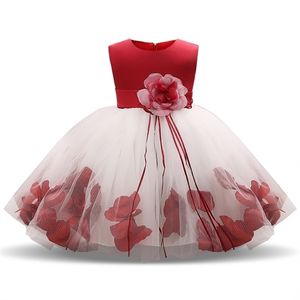Kinderen baby meisje bloem bloemblaadjes jurk kinderen bruidsmeisje peuter elegante vestido infantil formele partij babykleding