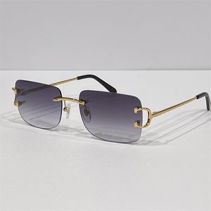 tasarımcı kenarsız güneş gözlüğü toptan satış-Erkekler Lüks Tasarımcı Güneş Gözlüğü Açık Moda Zonnebril Kadınlar Vintage Çerçevesiz Kare Küçük Çerçevesiz Gözlük Anti Yansıtıcı Optik Galsses Spectacles