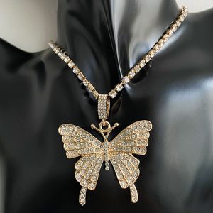 collier diamant à couche unique achat en gros de Yichen Butterfly Collier Collier Collier à griffe unique Collier de diamant Simple incrusté de bijoux en diamant