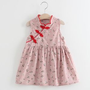 Meisje jurken mode baby kleding meisjes jurk peuter kinderen bloemen chinese stijl vintage cheongsam qipao