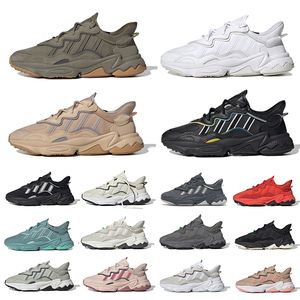 Trace Cargo Leather ozweego mens running shoes triple Cloud White Multi Pale Nude Taped Seams men women trainers sports sneakers Hi Res Red Grey Solar Green