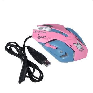 Wholesale pink laptop computers resale online - Mice DPI Noiseless LED Optical Wired Mouse Rechargeable Pink Cute Gaming For PC Notebook Laptop Office Z0331
